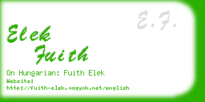 elek fuith business card